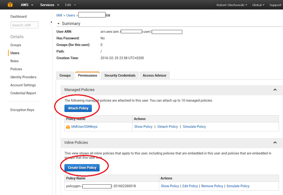 aws user ustawienia aws user ustawienia