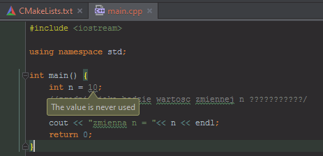 c++ komentarze