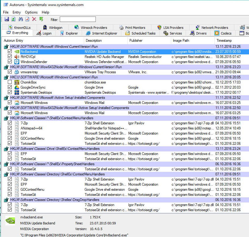 Autoruns for Windows Autoruns for Windows