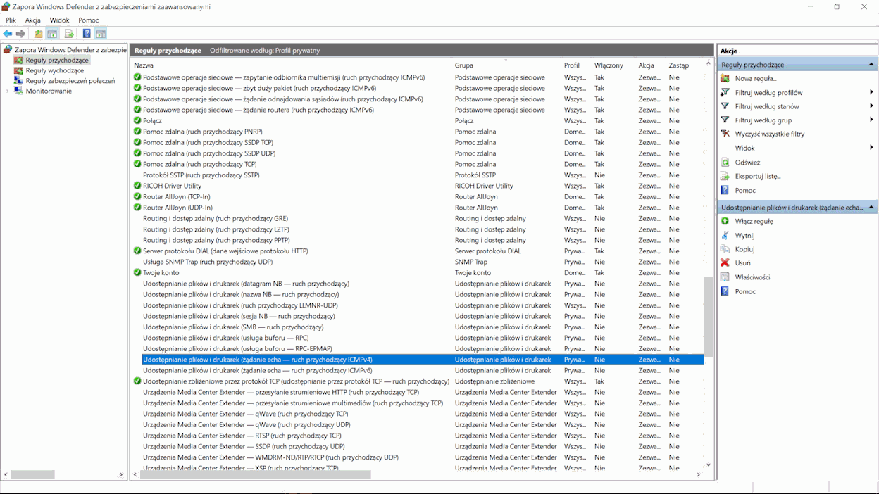 ping windows defender